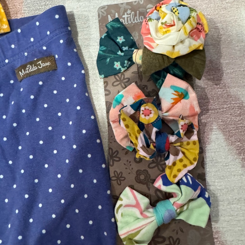 Matilda Jane Polka Dot shorties size 14 Hair accessories set